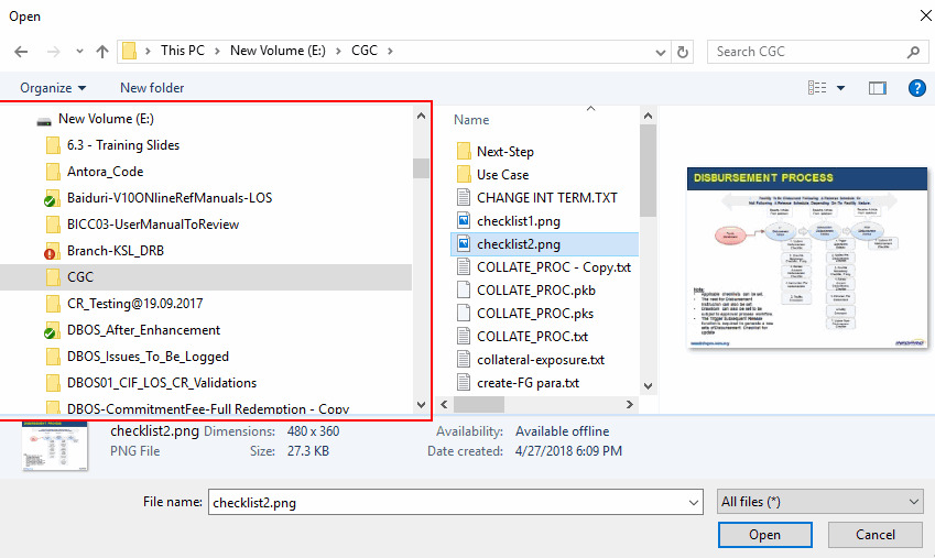 Selected Main Directory